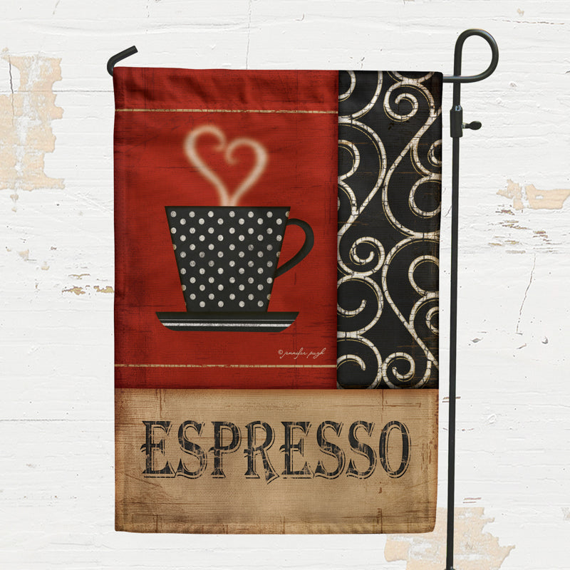 Coffee Espresso Garden Flag - 12.5" x 18"
